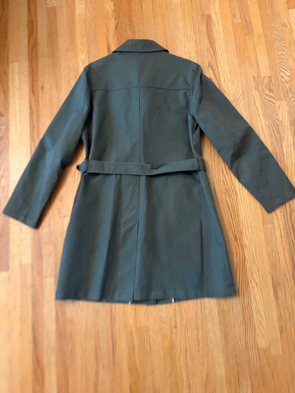 Old Navy Olive Green Lightweight Trench Coat with Tie Waist - Picture 4 of 5